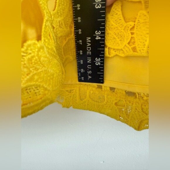 Prabal Gurung Yellow Lace women short sleeve Mini Dress PLUS size 14W - Picture 6 of 11